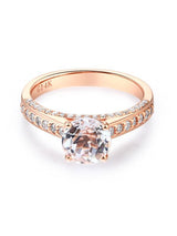 1.20ct Rose Gold, White Topaz Enagagement Ring, Available in 14kt or 18Kt White, Yellow or Rose Gold