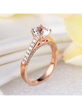 1.20ct Rose Gold, White Topaz Enagagement Ring, Available in 14kt or 18Kt White, Yellow or Rose Gold