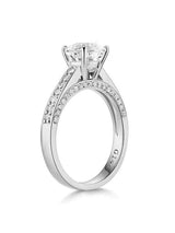 1.20ct White Topaz and Diamond Enagagement Ring, Vintage Inspired, Available in All Metals