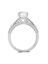 1.20ct White Topaz and Diamond Enagagement Ring, Vintage Inspired, Available in All Metals