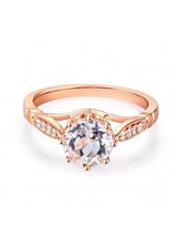 1.20ct Rose Gold, White Topaz Enagagement Ring, Available in 14kt or 18Kt White, Yellow or Rose Gold