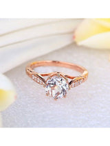 1.20ct Rose Gold, White Topaz Enagagement Ring, Available in 14kt or 18Kt White, Yellow or Rose Gold