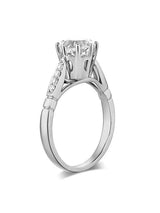 1.20ct White Topaz and Diamond Enagagement Ring, Vintage Inspired, Available in 14kt or 18Kt White, Yellow or Rose Gold