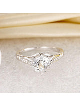 1.20ct White Topaz and Diamond Enagagement Ring, Vintage Inspired, Available in 14kt or 18Kt White, Yellow or Rose Gold