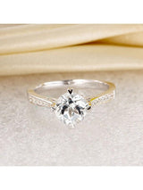 1.20ct White Topaz and Diamond Enagagement Ring, Vintage Inspired, Available in 14kt or 18Kt White, Yellow or Rose Gold