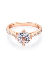 1.20ct Rose Gold, White Topaz Enagagement Ring, Available in 14kt or 18Kt White, Yellow or Rose Gold