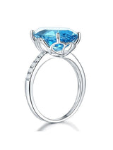 6.50ct Oval Cut Luxury Blue Topaz Dress Ring, Available in 14kt or 18kt White, Yellow or Rose Gold