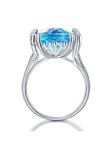 9.60ct Cushion Cut Luxury Blue Topaz Dress Ring, Available in 14kt or 18kt White, Yellow or Rose Gold