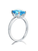 3.90ct Cushion Cut Luxury Blue Topaz Dress Ring, Available in 14kt or 18kt White, Yellow or Rose Gold