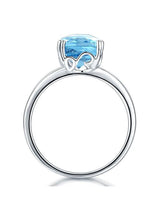 3.90ct Cushion Cut Luxury Blue Topaz Dress Ring, Available in 14kt or 18kt White, Yellow or Rose Gold