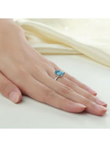 3.90ct Cushion Cut Luxury Blue Topaz Dress Ring, Available in 14kt or 18kt White, Yellow or Rose Gold