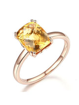3.10ct Cushion Cut Citrine Engagement Ring, Available in 14kt or 18kt Rose, Yellow or White Gold