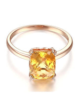 3.10ct Cushion Cut Citrine Engagement Ring, Available in 14kt or 18kt Rose, Yellow or White Gold