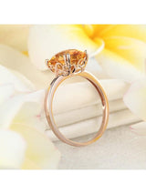 3.10ct Cushion Cut Citrine Engagement Ring, Available in 14kt or 18kt Rose, Yellow or White Gold