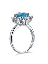 3.00ct Cushion Cut Blue Topaz Engagement Ring, Available in 14kt or 18kt White, Yellow or Rose Gold