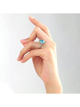 3.00ct Cushion Cut Blue Topaz Engagement Ring, Available in 14kt or 18kt White, Yellow or Rose Gold