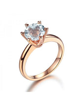 2.00ct Rose Gold, White Topaz Enagagement Ring, Available in 14kt or 18Kt White, Yellow or Rose Gold