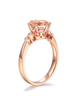 1.20ct Rose Gold, Round Cut Morganite Engagement Ring, Available in 14kt or 18kt Rose, Yellow or White Gold