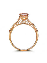 1.20ct Rose Gold, Round Cut Morganite Engagement Ring, Available in 14kt or 18kt Rose, Yellow or White Gold