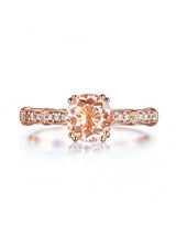 1.20ct Rose Gold, Round Cut Morganite Engagement Ring, Available in 14kt or 18kt Rose, Yellow or White Gold