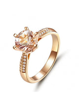 1.20ct Rose Gold, Round Cut Morganite Engagement Ring, Available in 14kt or 18kt Rose, Yellow or White Gold