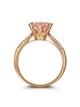 1.20ct Rose Gold, Round Cut Morganite Engagement Ring, Available in 14kt or 18kt Rose, Yellow or White Gold