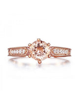 1.20ct Rose Gold, Round Cut Morganite Engagement Ring, Available in 14kt or 18kt Rose, Yellow or White Gold