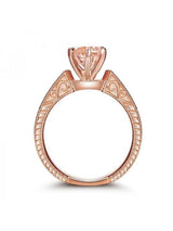 1.20ct Rose Gold, Round Cut Morganite Engagement Ring, Available in 14kt or 18kt Rose, Yellow or White Gold