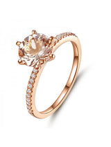 1.20ct Rose Gold, Round Cut Morganite Engagement Ring, Available in 14kt or 18kt Rose, Yellow or White Gold