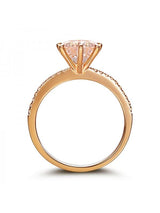 1.20ct Rose Gold, Round Cut Morganite Engagement Ring, Available in 14kt or 18kt Rose, Yellow or White Gold