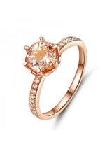 1.20ct Rose Gold, Round Cut Morganite Engagement Ring, Available in 14kt or 18kt Rose, Yellow or White Gold
