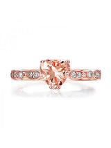 1.20ct Rose Gold, Heart Shaped Morganite Engagement Ring, Available in 14kt or 18kt Rose, Yellow or White Gold