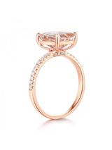2.80ct Rose Gold, Emerald Cut Morganite Engagement Ring, Available in 14kt or 18kt Rose, Yellow or White Gold