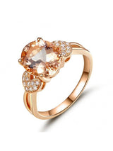3.50ct Rose Gold, Oval Cut Morganite Engagement Ring, Available in 14kt or 18kt Rose, Yellow or White Gold