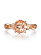 1.20ct Rose Gold, Round Cut Morganite Engagement Ring, Available in 14kt or 18kt Rose, Yellow or White Gold