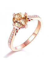 1.20ct Rose Gold, Round Cut Morganite Engagement Ring, Available in 14kt or 18kt Rose, Yellow or White Gold