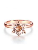 1.20ct Rose Gold, Round Cut Morganite Engagement Ring, Available in 14kt or 18kt Rose, Yellow or White Gold