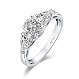 1.75ct Oval Cut Diamond 3 Stone Engagement Ring, 925 Silver