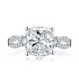 5.00ct Vintage Cushion Cut Diamond Engagement Ring, 925 Silver
