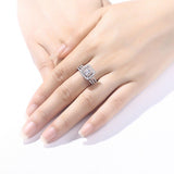 1.60ct Princess Cut Halo Diamond Ring, Bridal Ring Set, 925 Sterling Silver