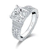 3.00ct Vintage Cushion Cut Diamond Engagement Ring, 925 Silver