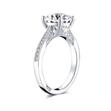 2.65ct Classic Brilliant Cut Diamond Engagement Ring, Vintage Design, 925 Silver