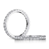 0.75ct Diamond Set Full Eternity Ring, 925 Sterling Silver, 18ct Yellow Gold Vermeil