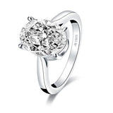 4.50ct Oval Cut, Classic Engagement Ring, 925 Silver