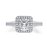 1.25ct Vintage Brilliant Cut Diamond Halo Engagement Ring, 925 Silver