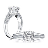 1.50ct Classic Brilliant Cut Diamond Engagement Ring, Vintage Design, 925 Silver