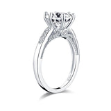 2.65ct Round Cut Diamond Engagement Ring, Vintage Design, 925 Silver