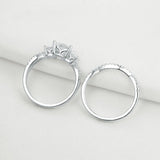 2.00ct Princess Cut Diamond Ring Set, 925 Sterling Silver