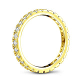 0.75ct Diamond Set Full Eternity Ring, 925 Sterling Silver, 18ct Yellow Gold Vermeil