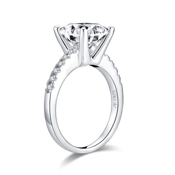 3.25ct Cushion Cut Diamond Engagement Ring, 925 Silver